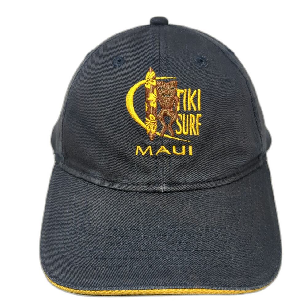 Hawaiian Headwear Tiki Surf Maui Blue One Size Baseball Cap Hat Piping Slideback